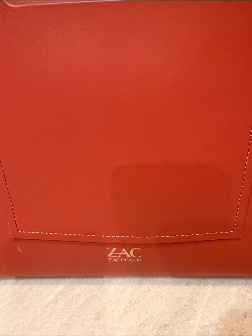 ZAC Zac Posen Eartha Leather Satchel Red Terracotta Gold Hardware - Picture 6 of 16